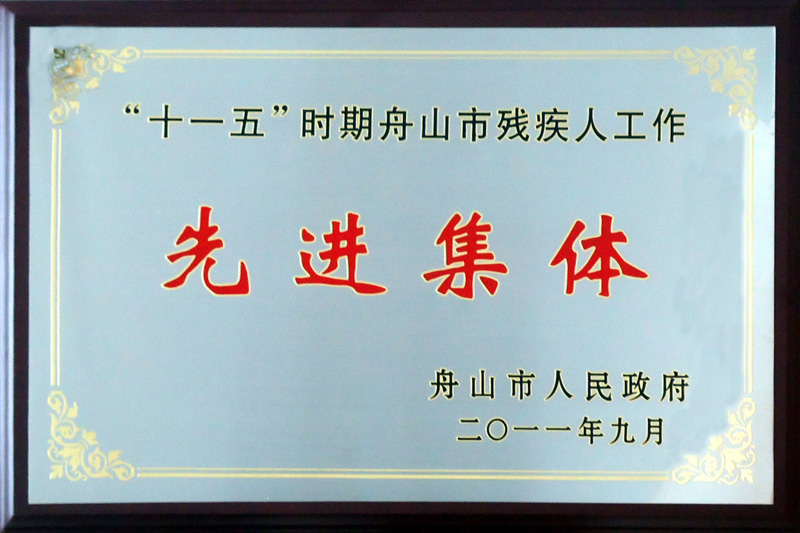 舟山市人民政府“十一五時期舟山市殘疾人工作先進(jìn)集體（2011）